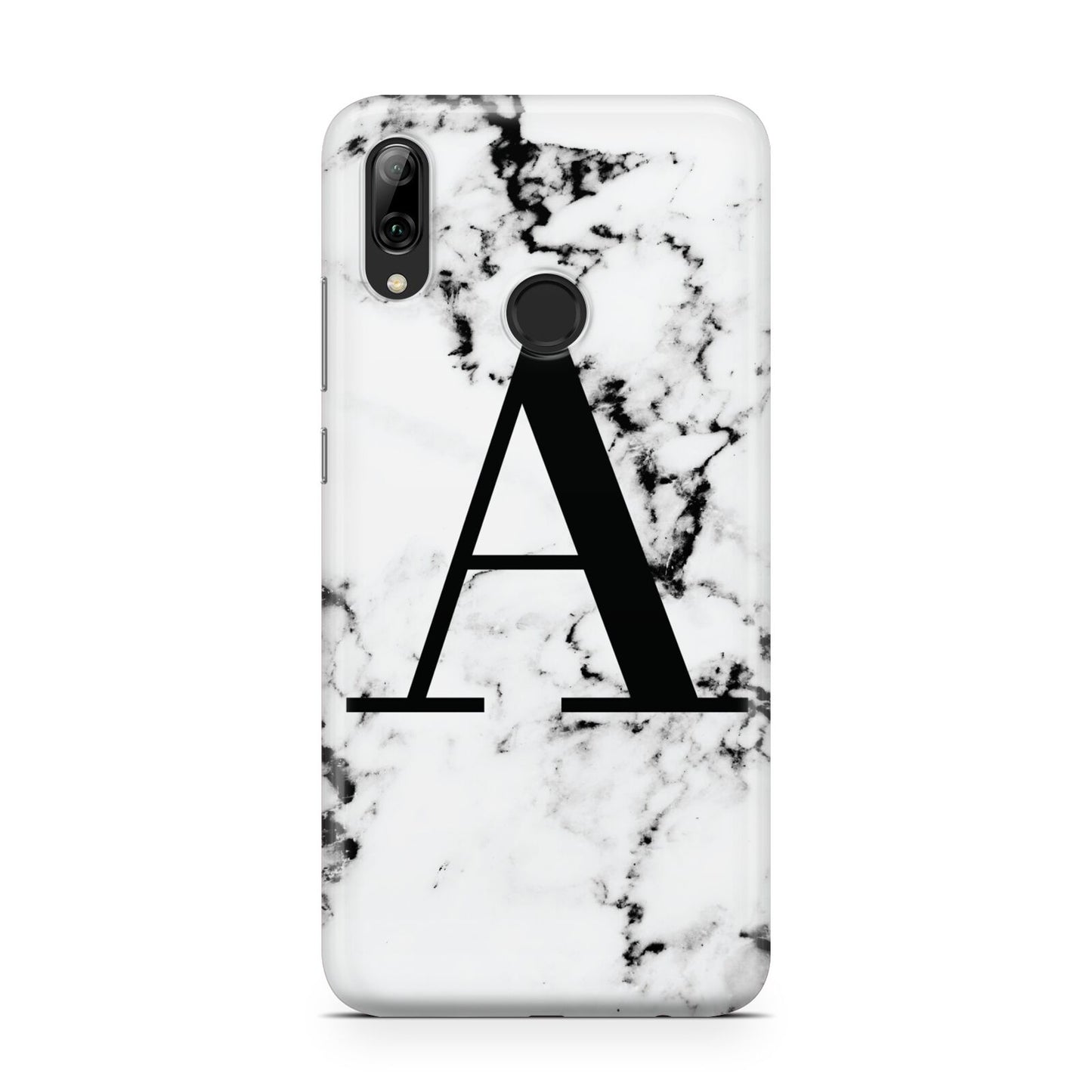 Marble Black Initial Personalised Huawei Y7 2019