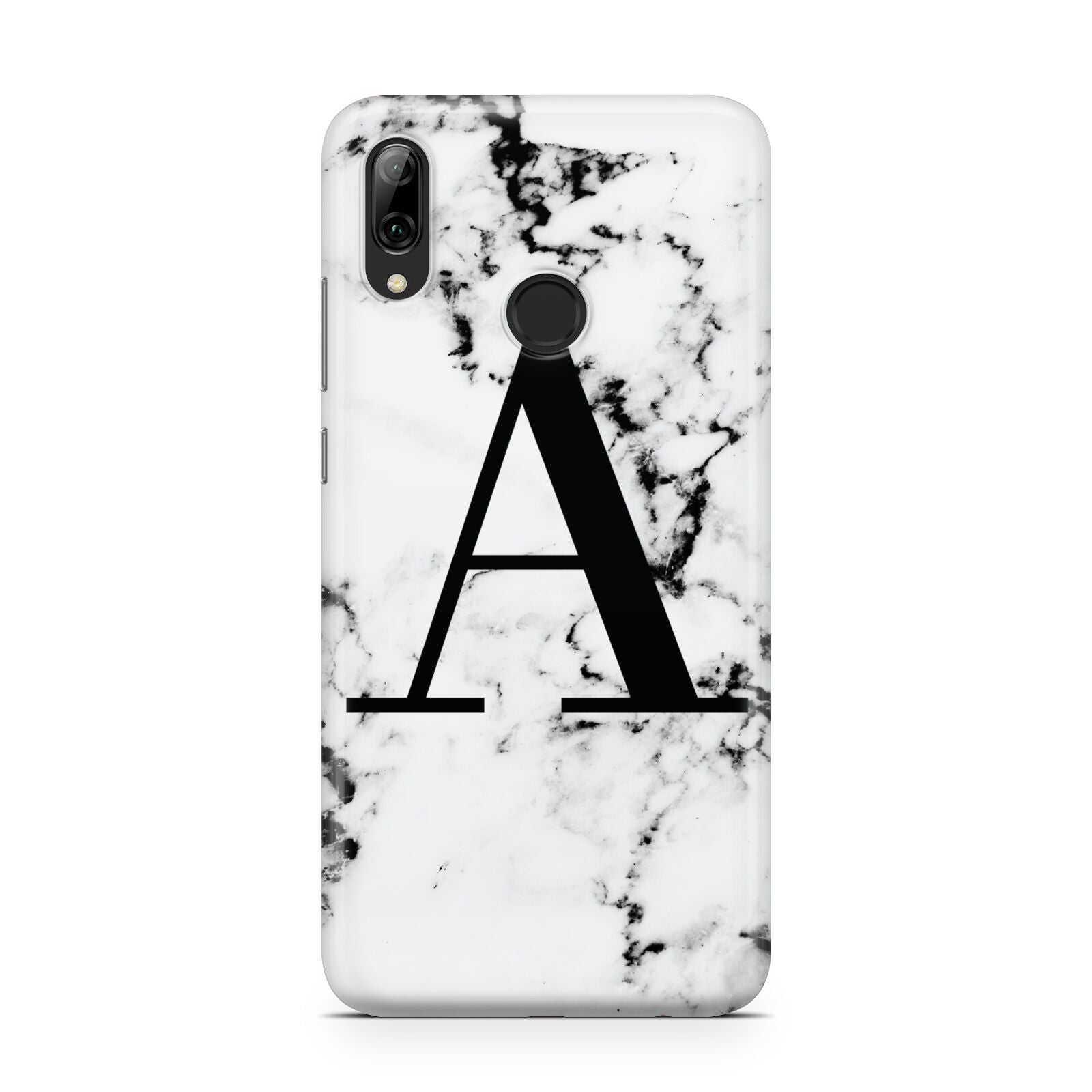 Marble Black Initial Personalised Huawei Y7 2019