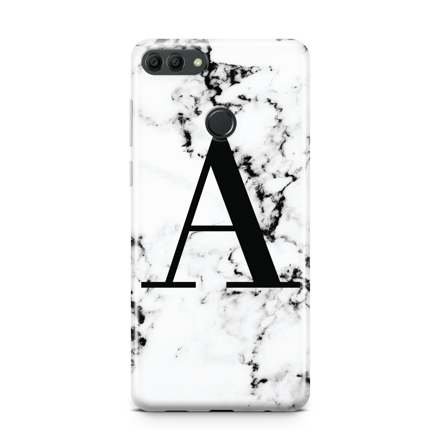 Marble Black Initial Personalised Huawei Y9 2018