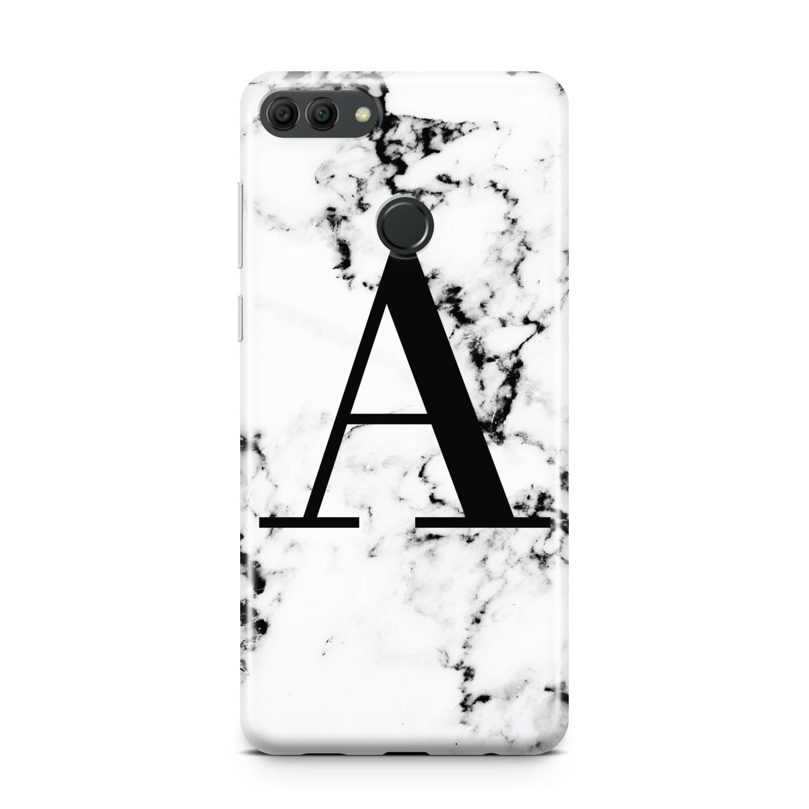 Marble Black Initial Personalised Huawei Y9 2018
