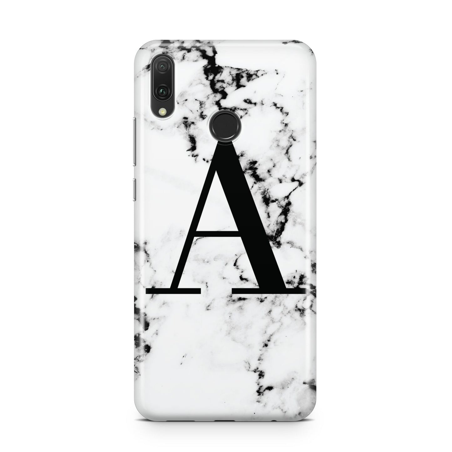 Marble Black Initial Personalised Huawei Y9 2019