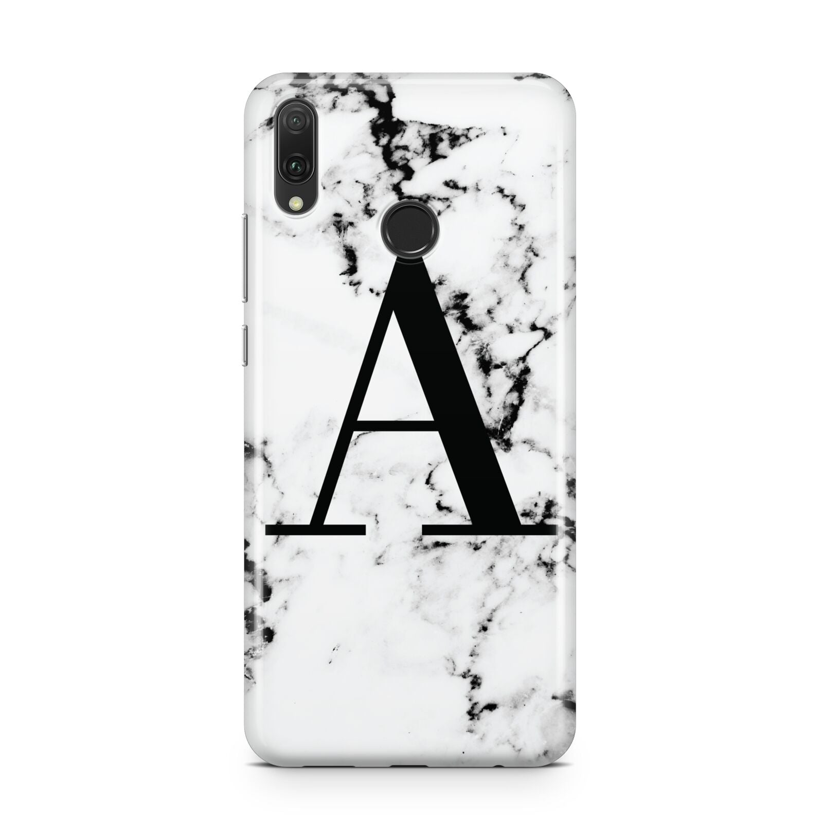 Marble Black Initial Personalised Huawei Y9 2019