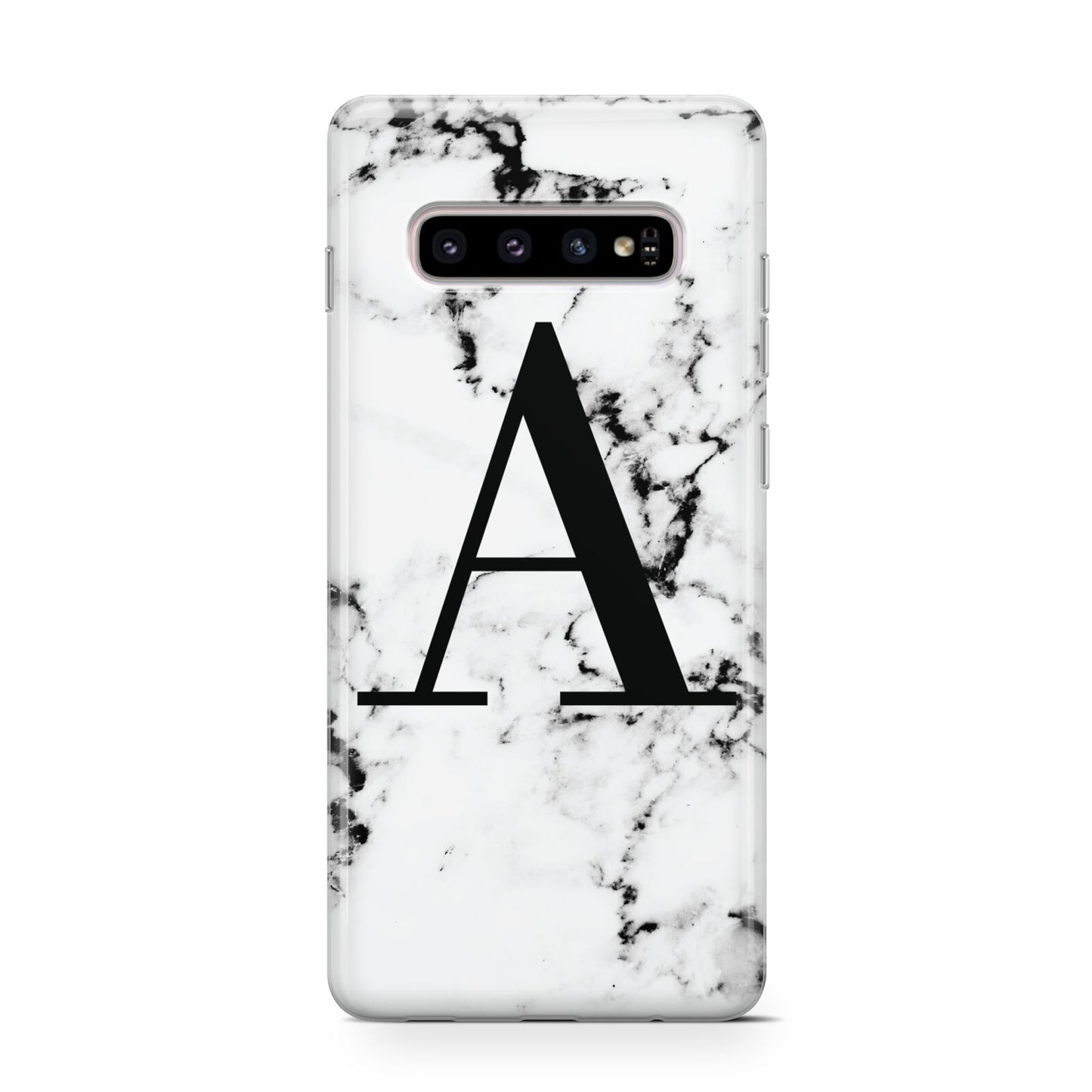 Marble Black Initial Personalised Protective Samsung Galaxy Case