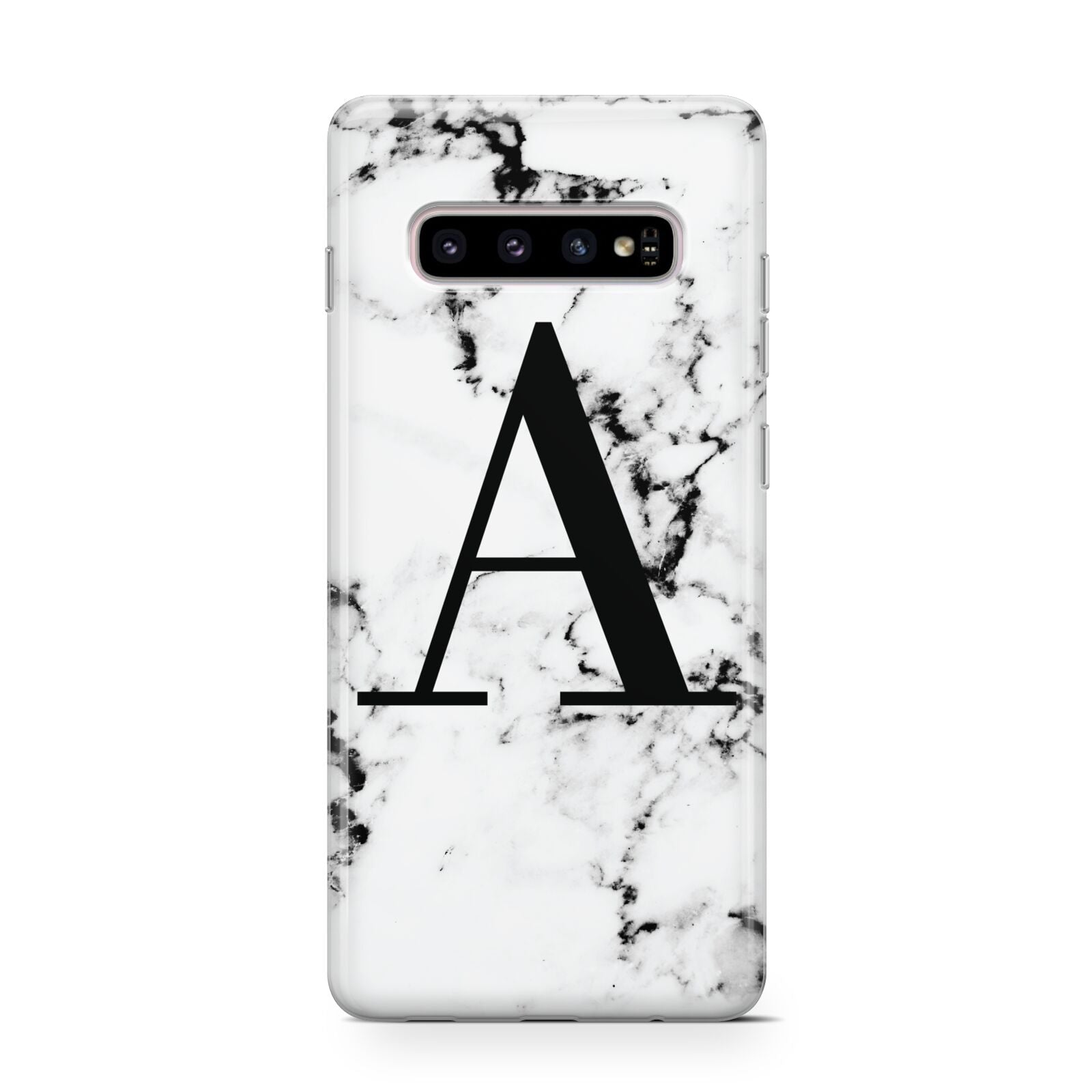 Marble Black Initial Personalised Protective Samsung Galaxy Case
