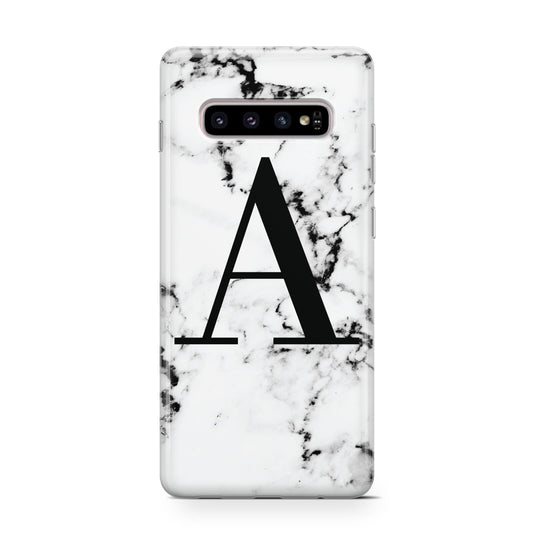 Marble Black Initial Personalised Protective Samsung Galaxy Case