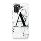 Marble Black Initial Personalised Samsung A02s Case
