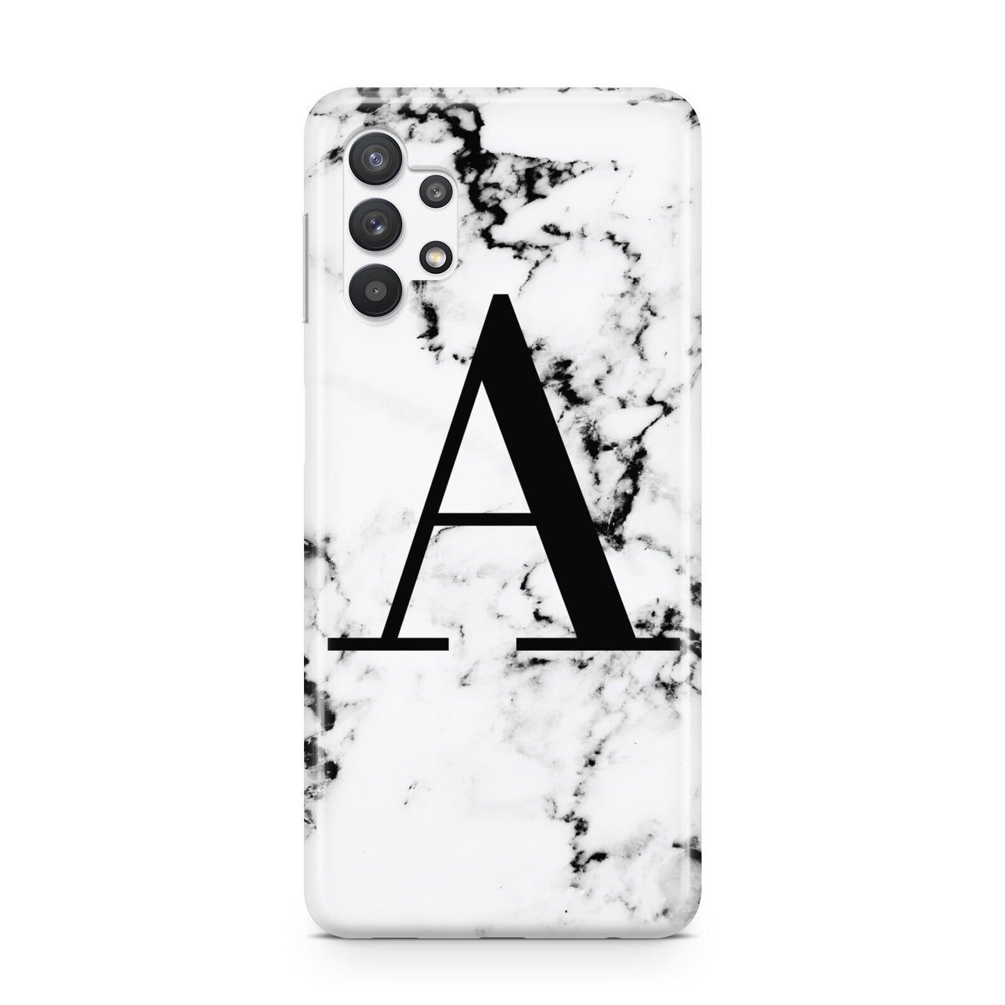 Marble Black Initial Personalised Samsung A32 5G Case