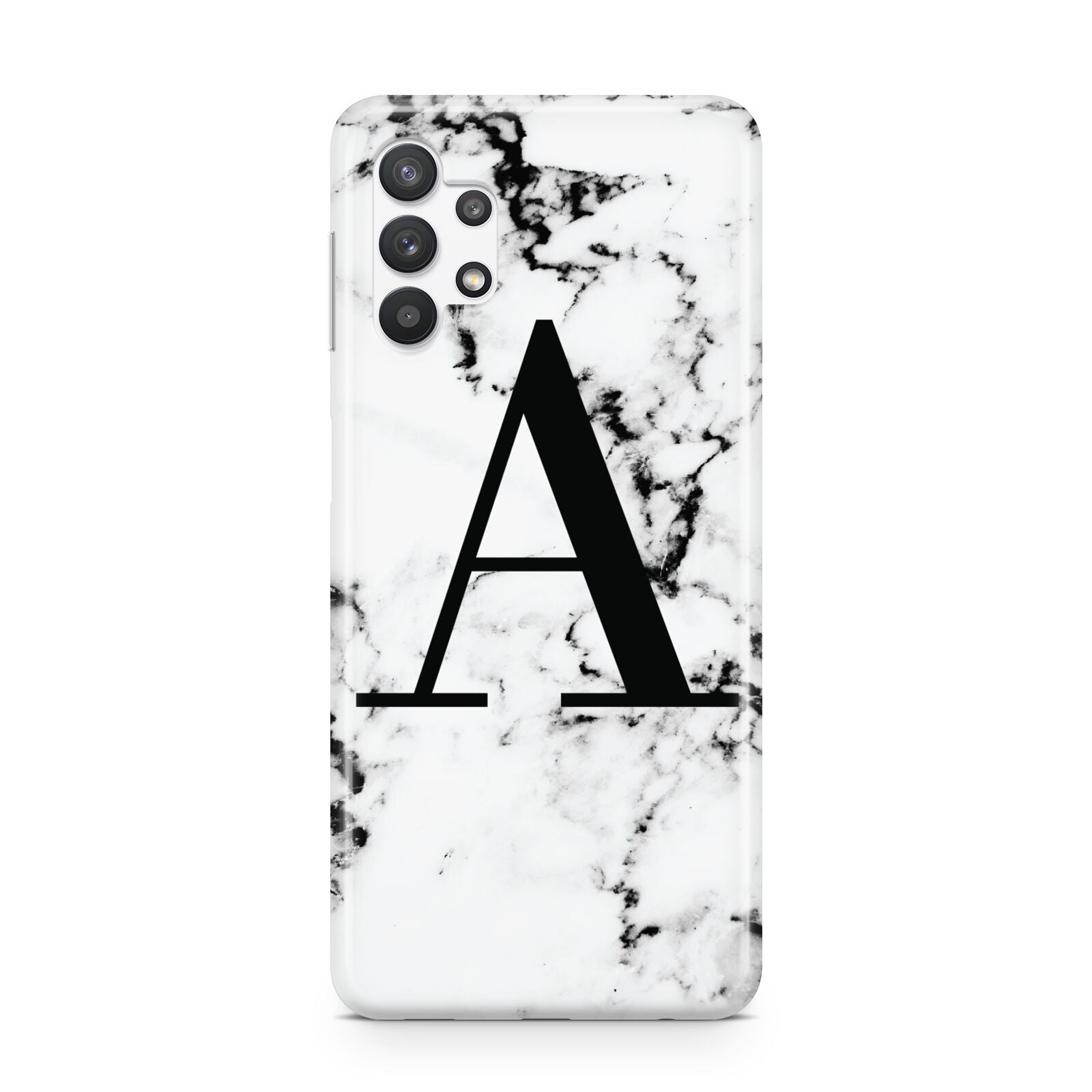 Marble Black Initial Personalised Samsung A32 5G Case