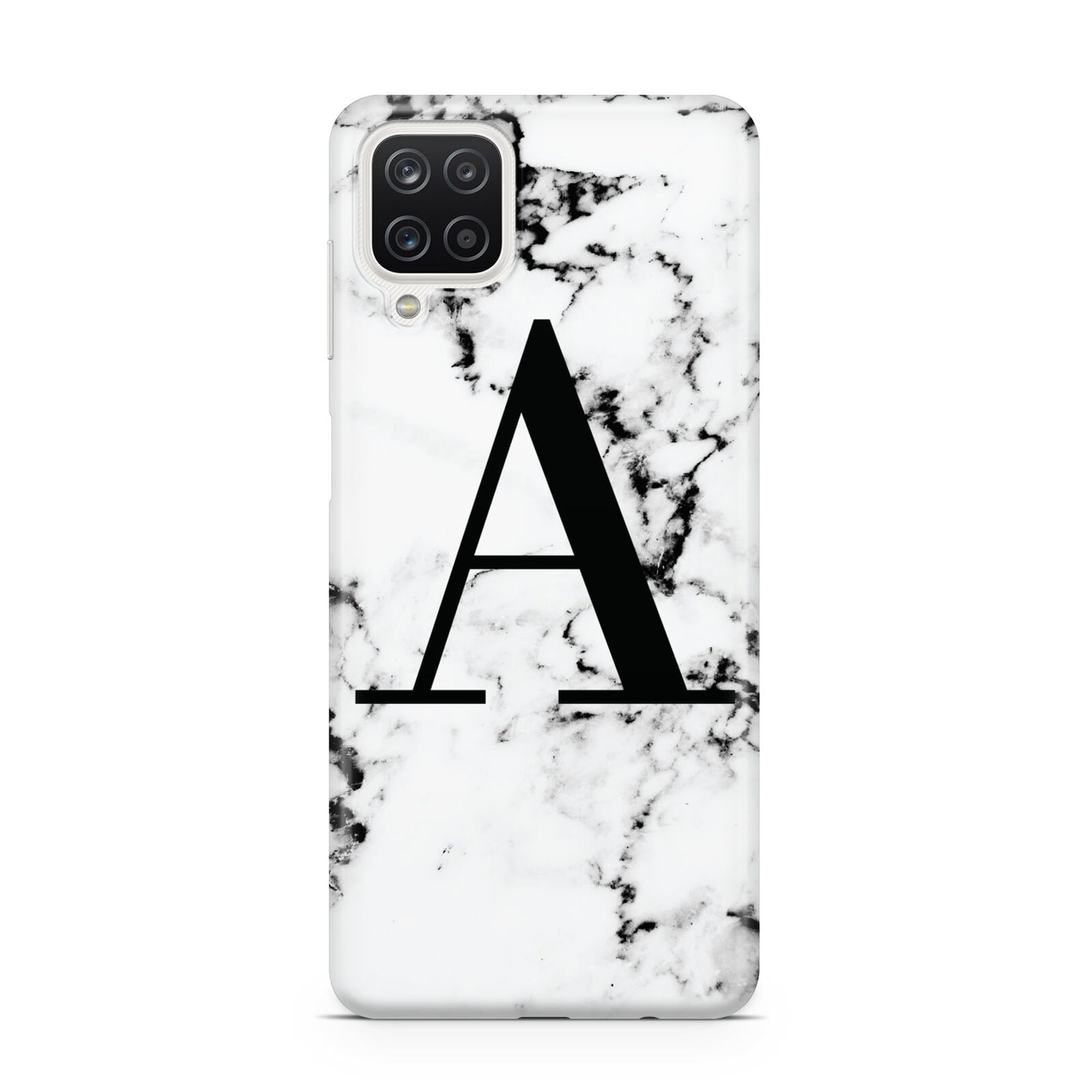 Marble Black Initial Personalised Samsung M12 Case