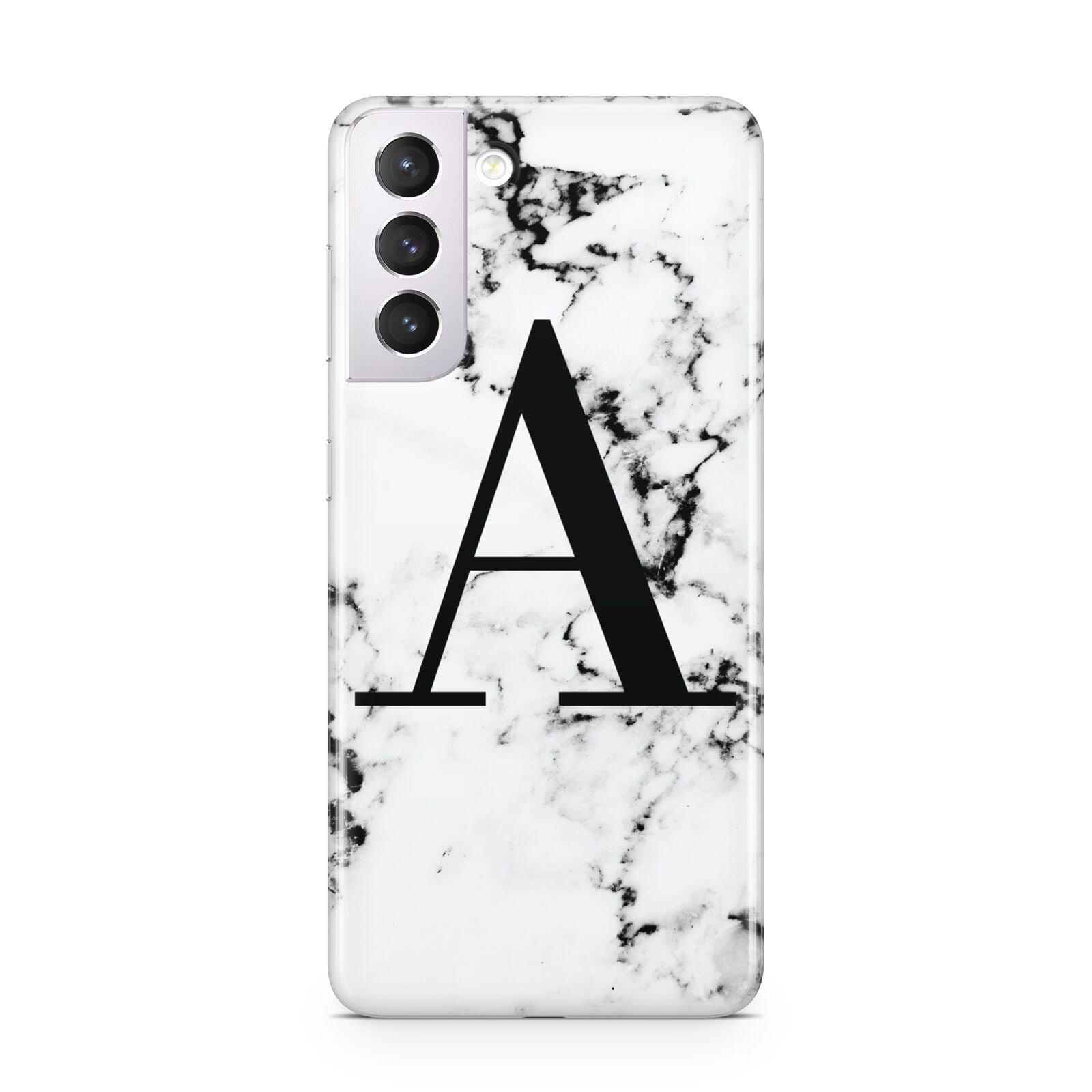 Marble Black Initial Personalised Samsung S21 Case