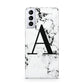 Marble Black Initial Personalised Samsung S21 Plus Case