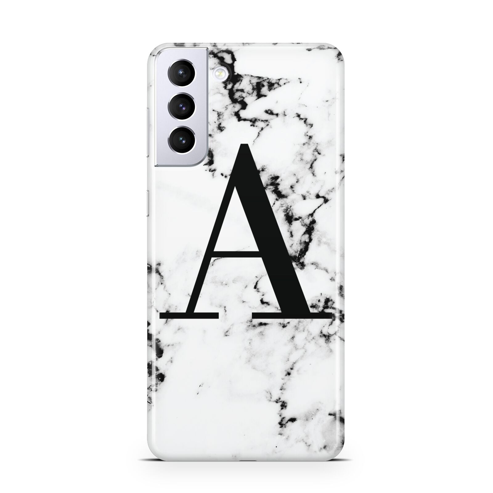 Marble Black Initial Personalised Samsung S21 Plus Case