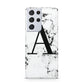 Marble Black Initial Personalised Samsung S21 Ultra Case