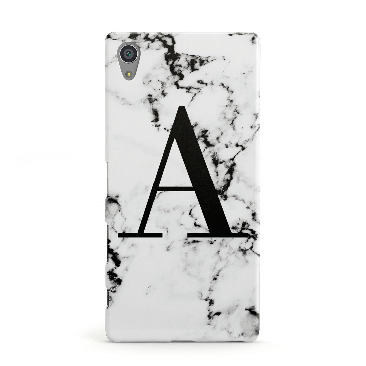 Marble Black Initial Personalised Sony Xperia Case