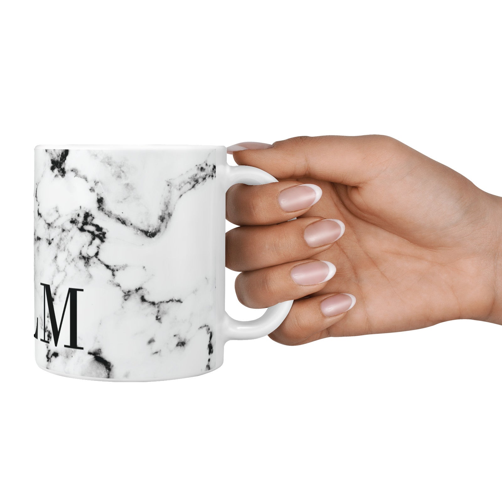 Marble Black Initials Personalised 10oz Mug Alternative Image 4