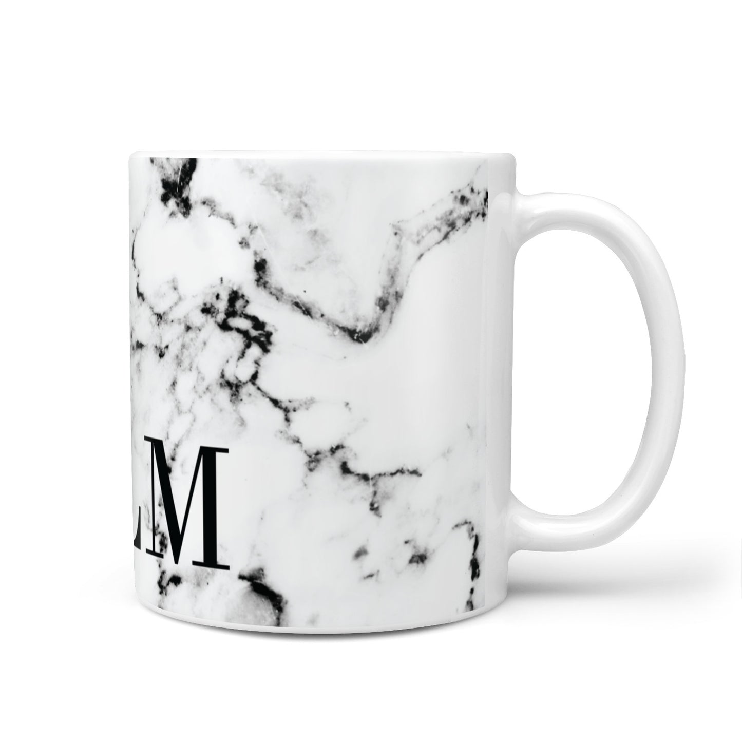 Marble Black Initials Personalised 10oz Mug