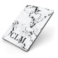 Marble Black Initials Personalised Apple iPad Case on Grey iPad Side View