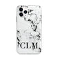 Marble Black Initials Personalised Apple iPhone 11 Pro in Silver with Bumper Case