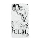 Marble Black Initials Personalised Apple iPhone XR White 3D Snap Case