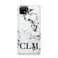 Marble Black Initials Personalised Huawei Enjoy 20 Phone Case