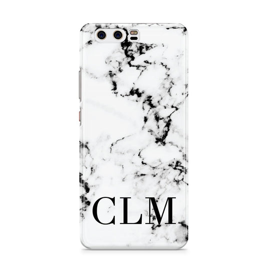 Marble Black Initials Personalised Huawei P10 Phone Case