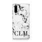 Marble Black Initials Personalised Huawei P30 Phone Case