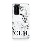 Marble Black Initials Personalised Huawei P40 Phone Case