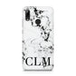 Marble Black Initials Personalised Huawei Y7 2019