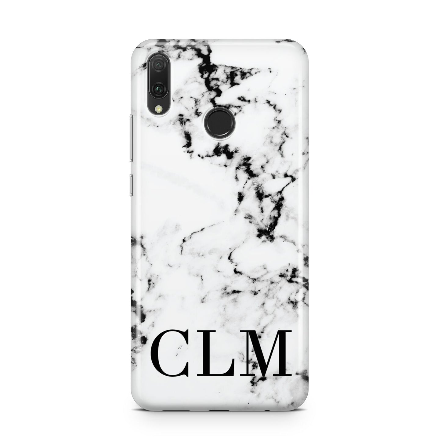 Marble Black Initials Personalised Huawei Y9 2019