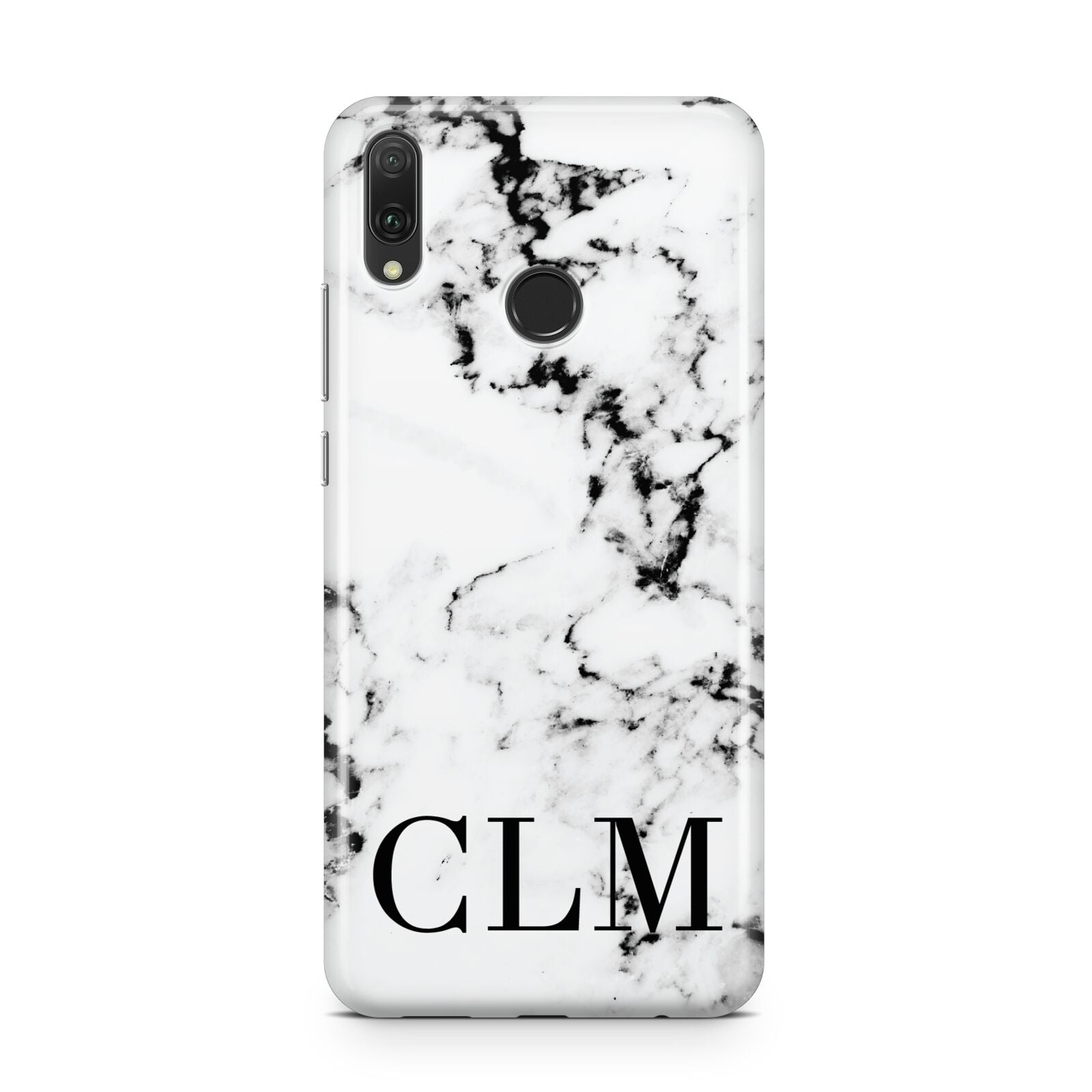 Marble Black Initials Personalised Huawei Y9 2019