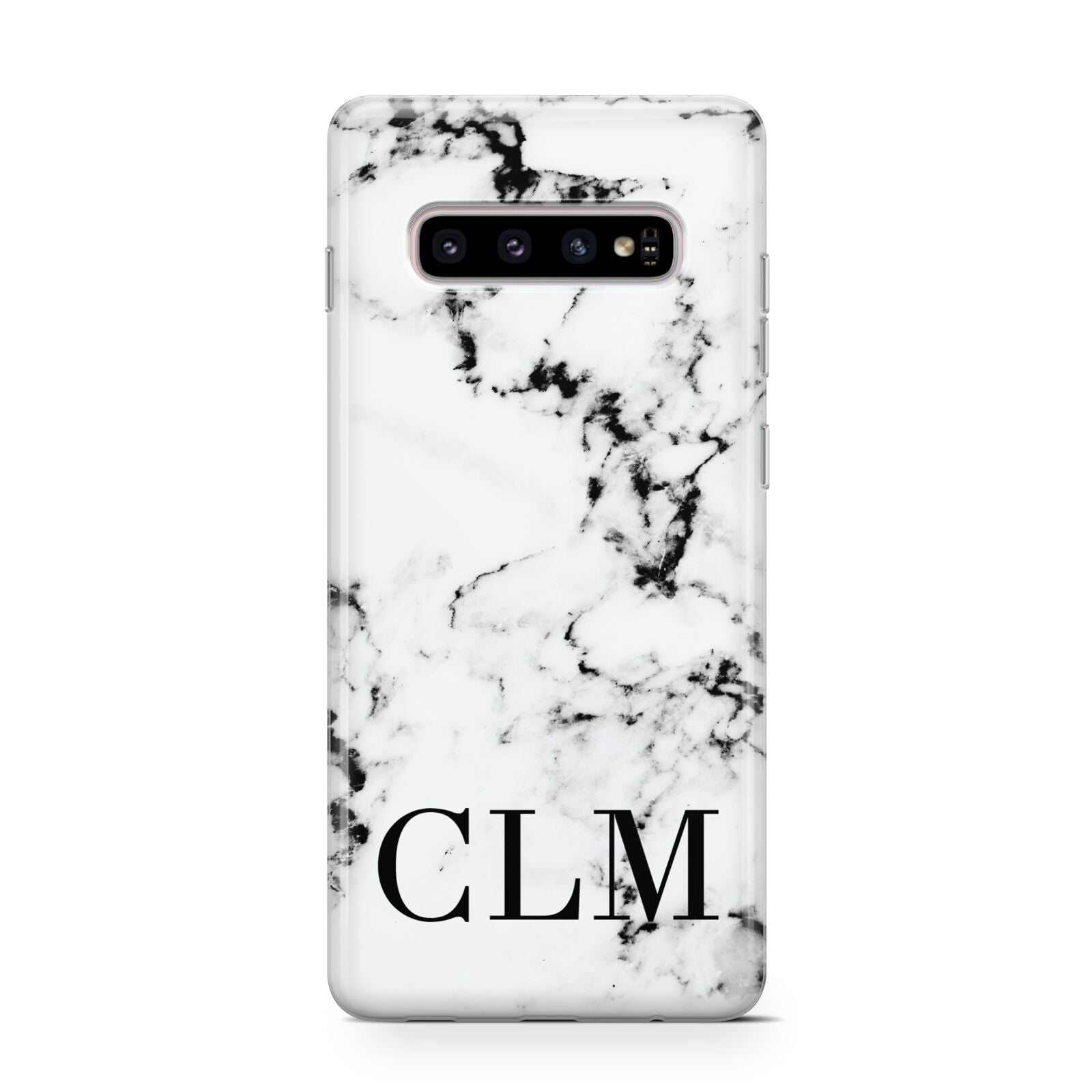 Marble Black Initials Personalised Protective Samsung Galaxy Case