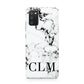 Marble Black Initials Personalised Samsung A02s Case