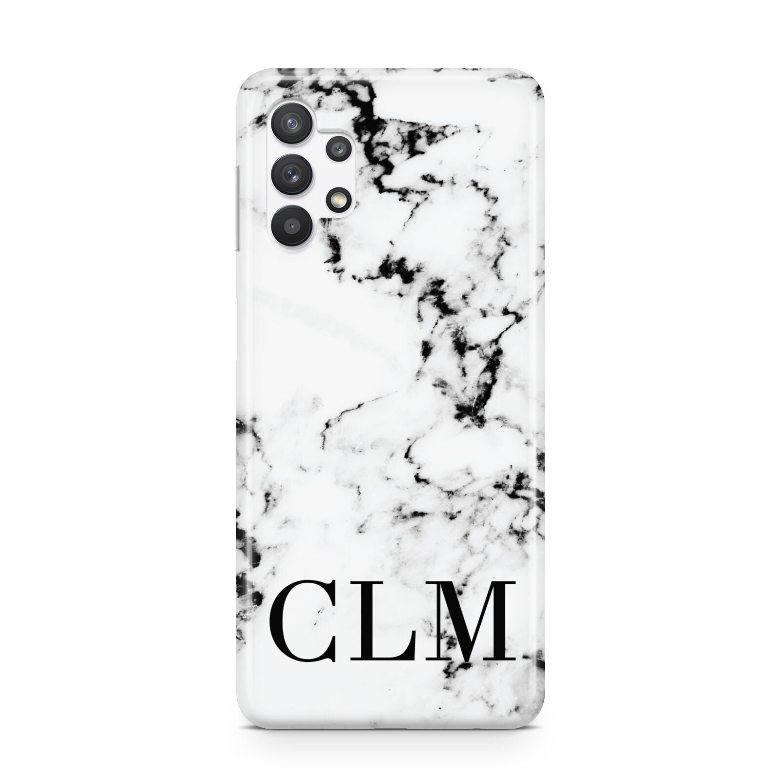 Marble Black Initials Personalised Samsung A32 5G Case