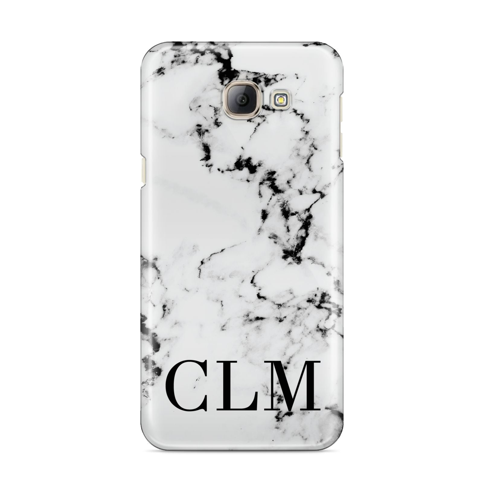 Marble Black Initials Personalised Samsung Galaxy A8 2016 Case