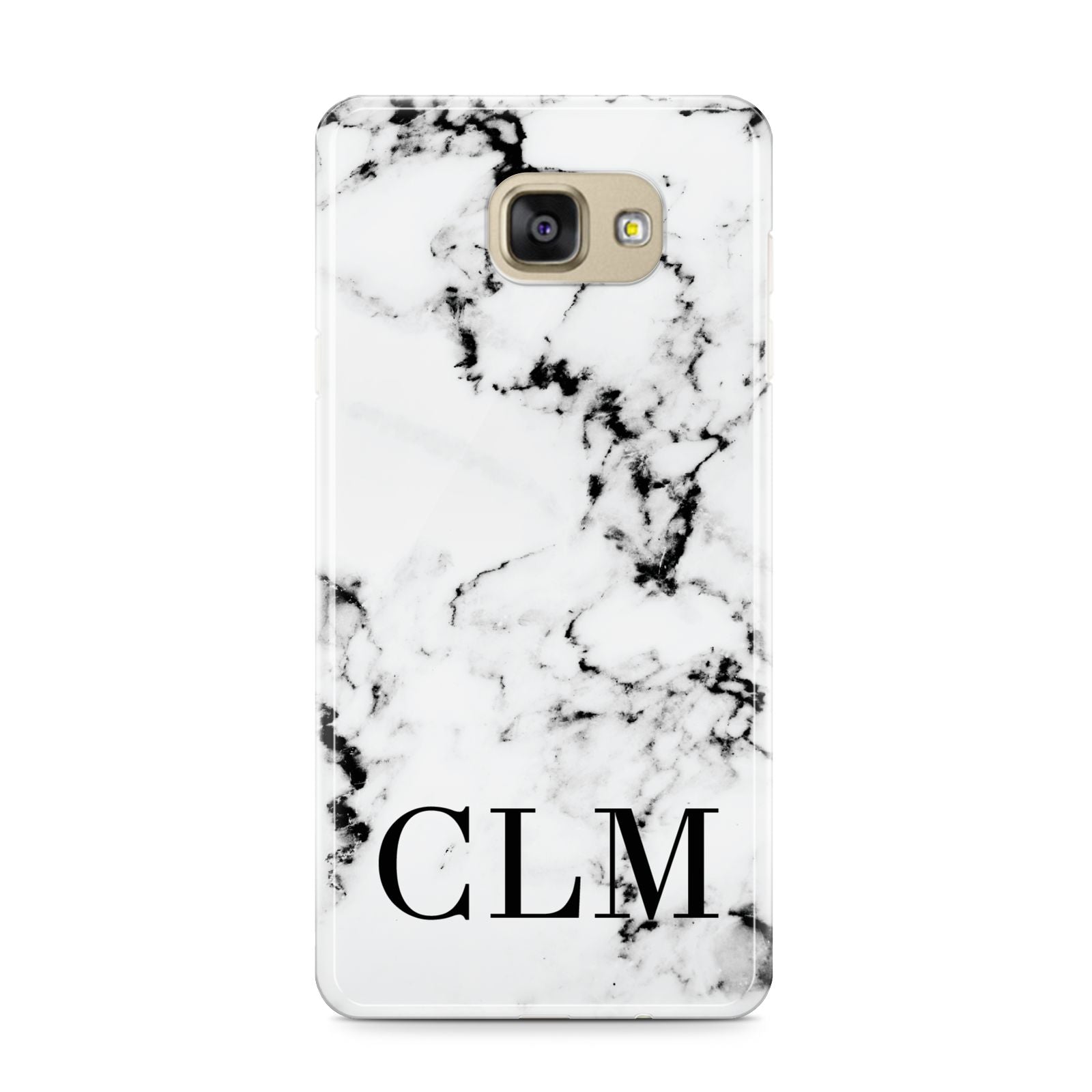 Marble Black Initials Personalised Samsung Galaxy A9 2016 Case on gold phone
