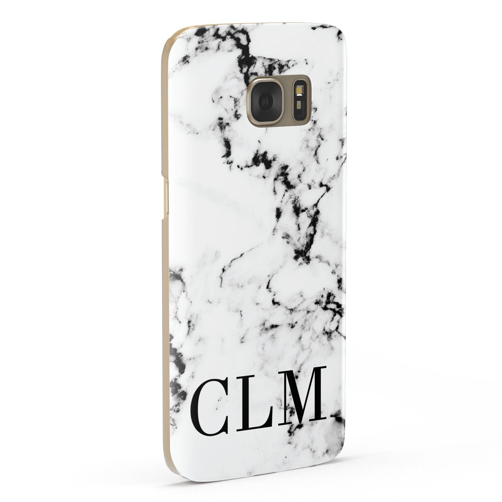 Marble Black Initials Personalised Samsung Galaxy Case Fourty Five Degrees