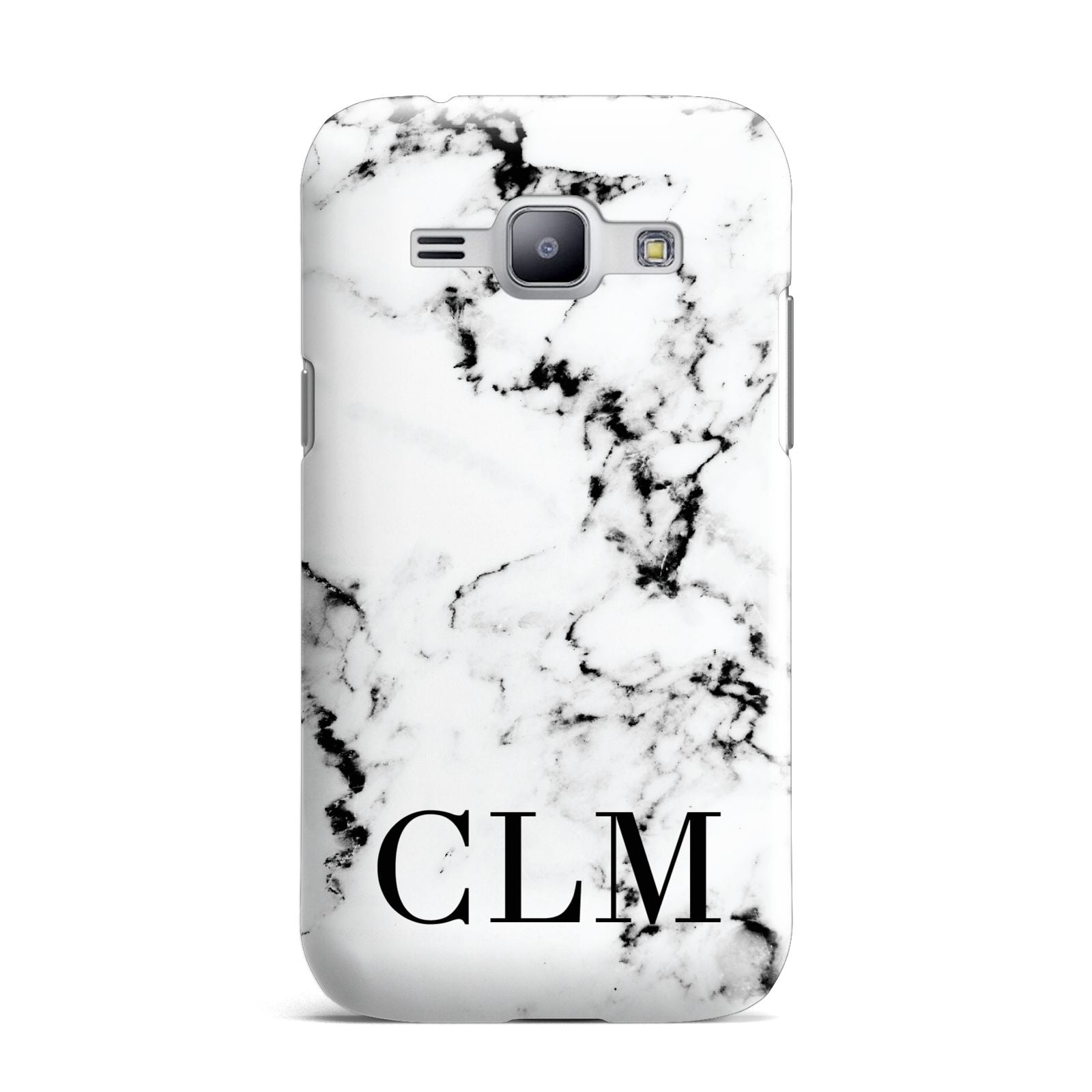 Marble Black Initials Personalised Samsung Galaxy J1 2015 Case