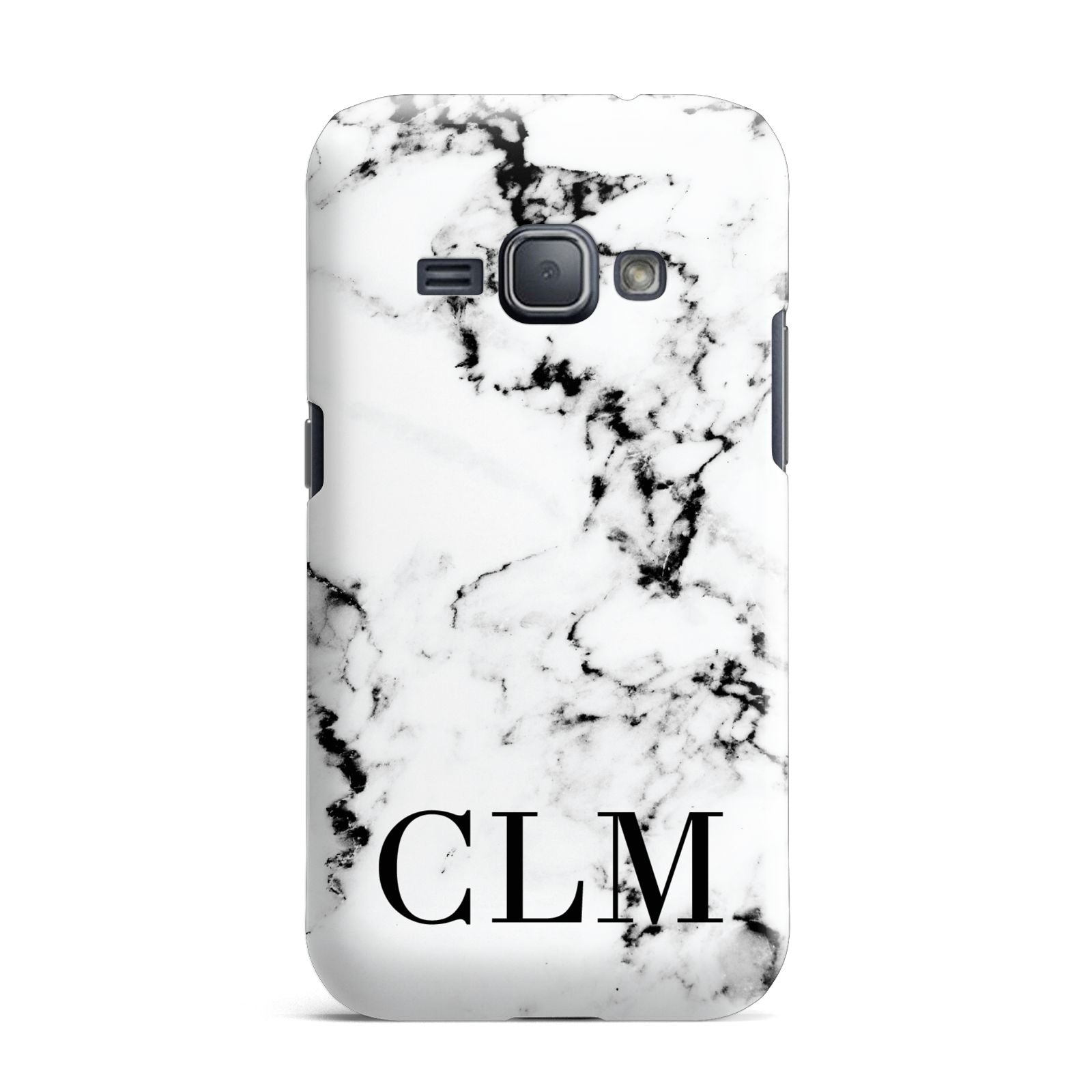 Marble Black Initials Personalised Samsung Galaxy J1 2016 Case