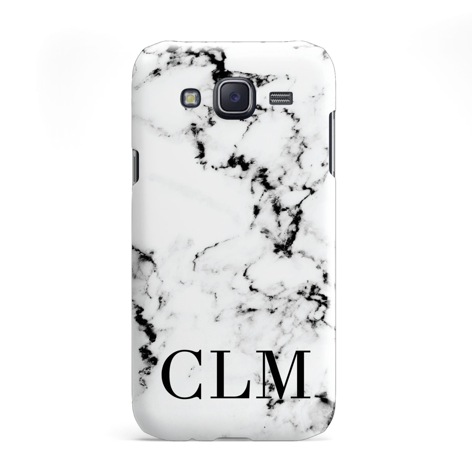 Marble Black Initials Personalised Samsung Galaxy J5 Case