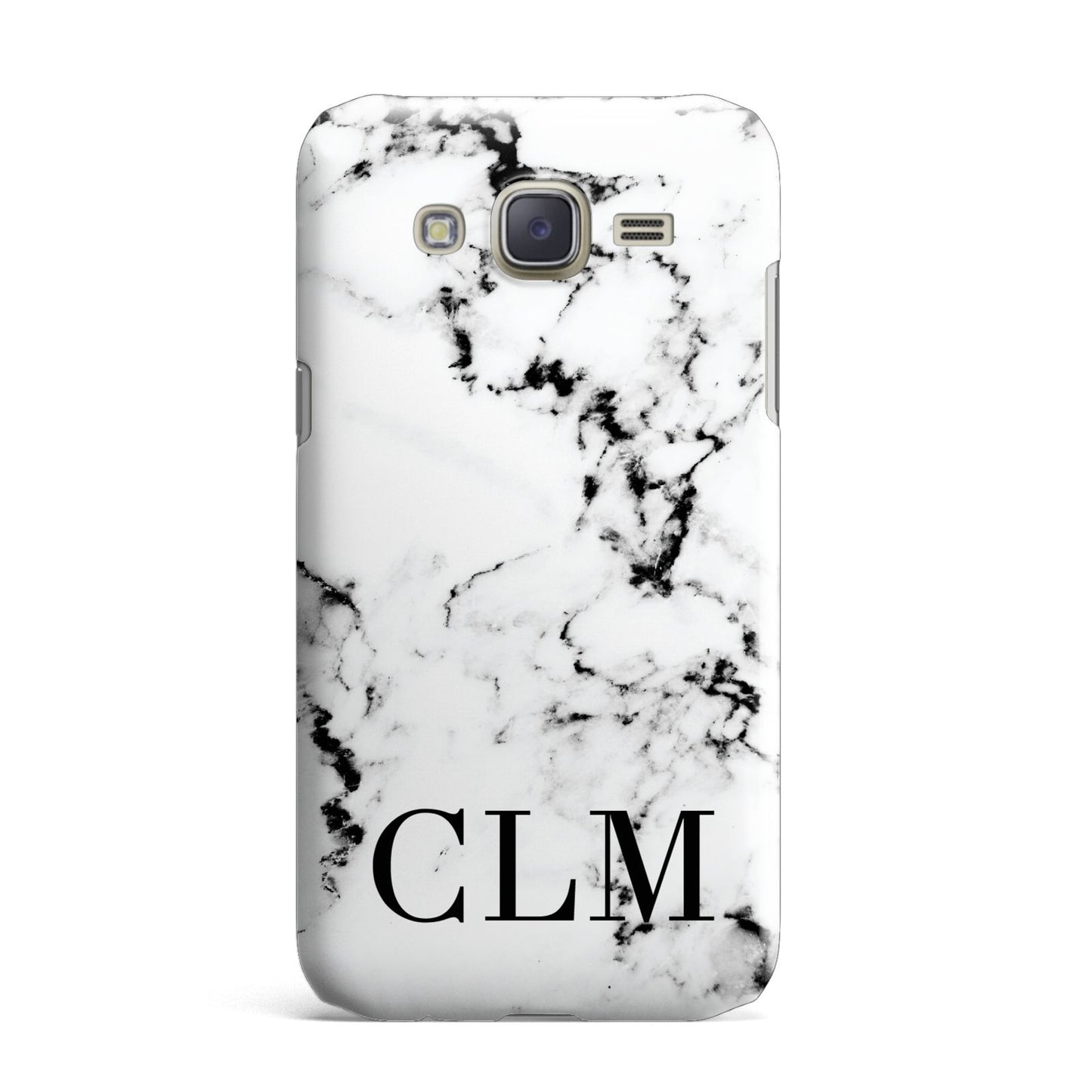 Marble Black Initials Personalised Samsung Galaxy J7 Case