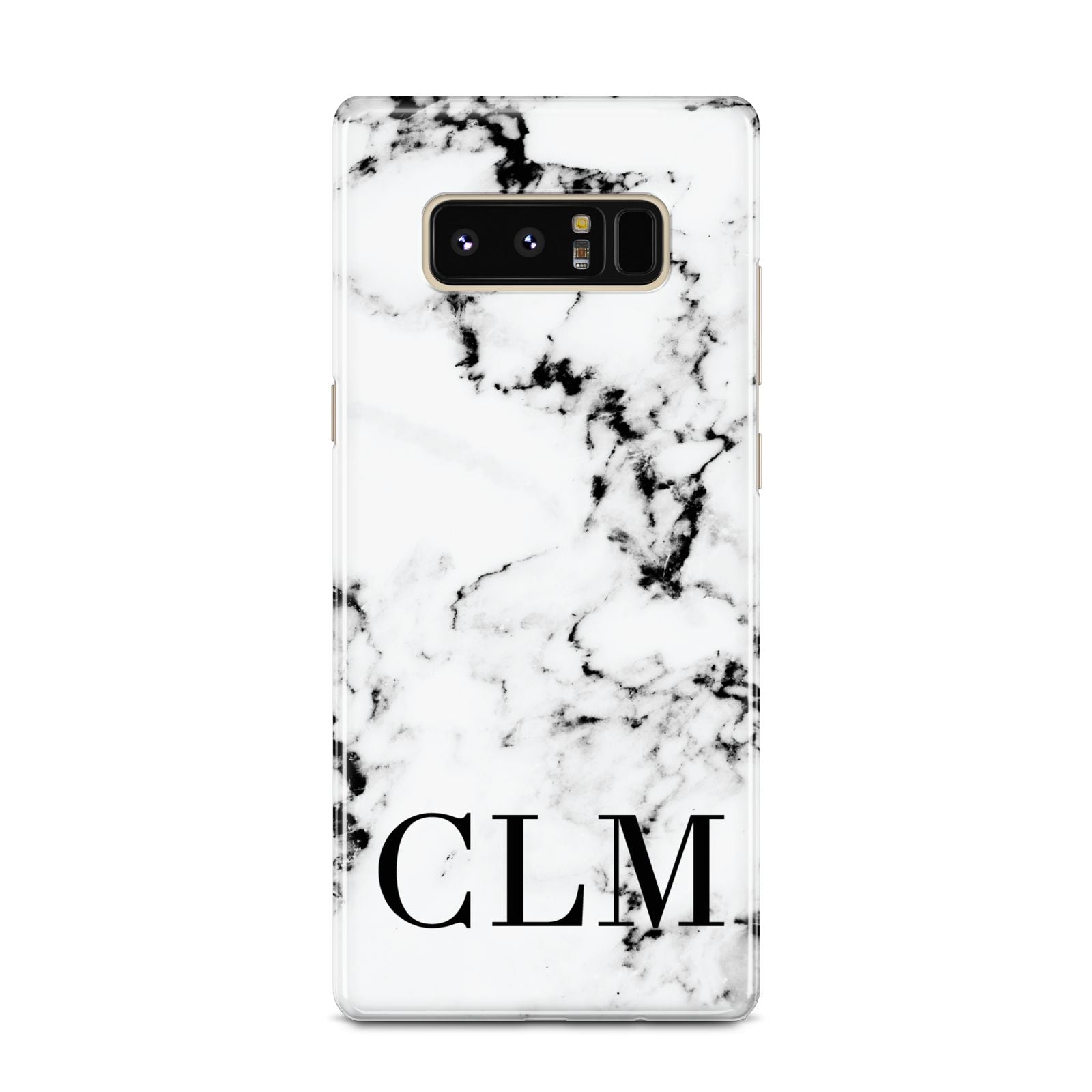 Marble Black Initials Personalised Samsung Galaxy Note 8 Case