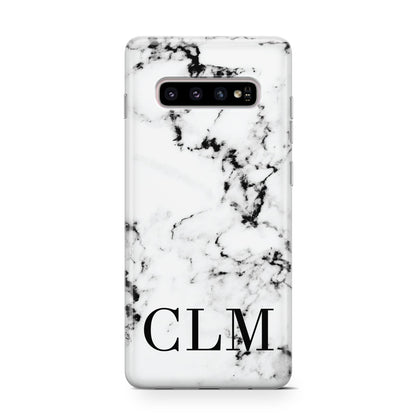 Marble Black Initials Personalised Samsung Galaxy S10 Case