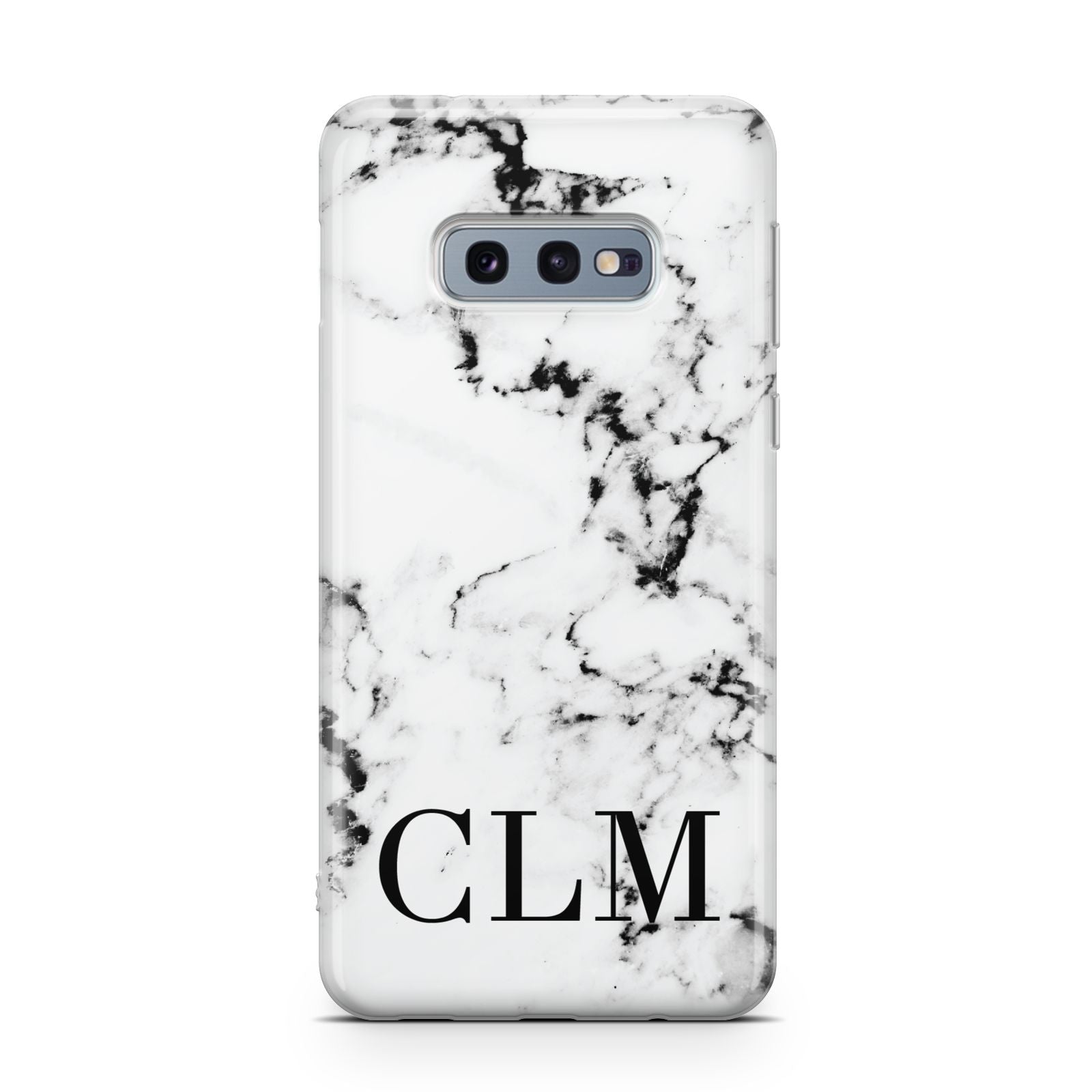Marble Black Initials Personalised Samsung Galaxy S10E Case