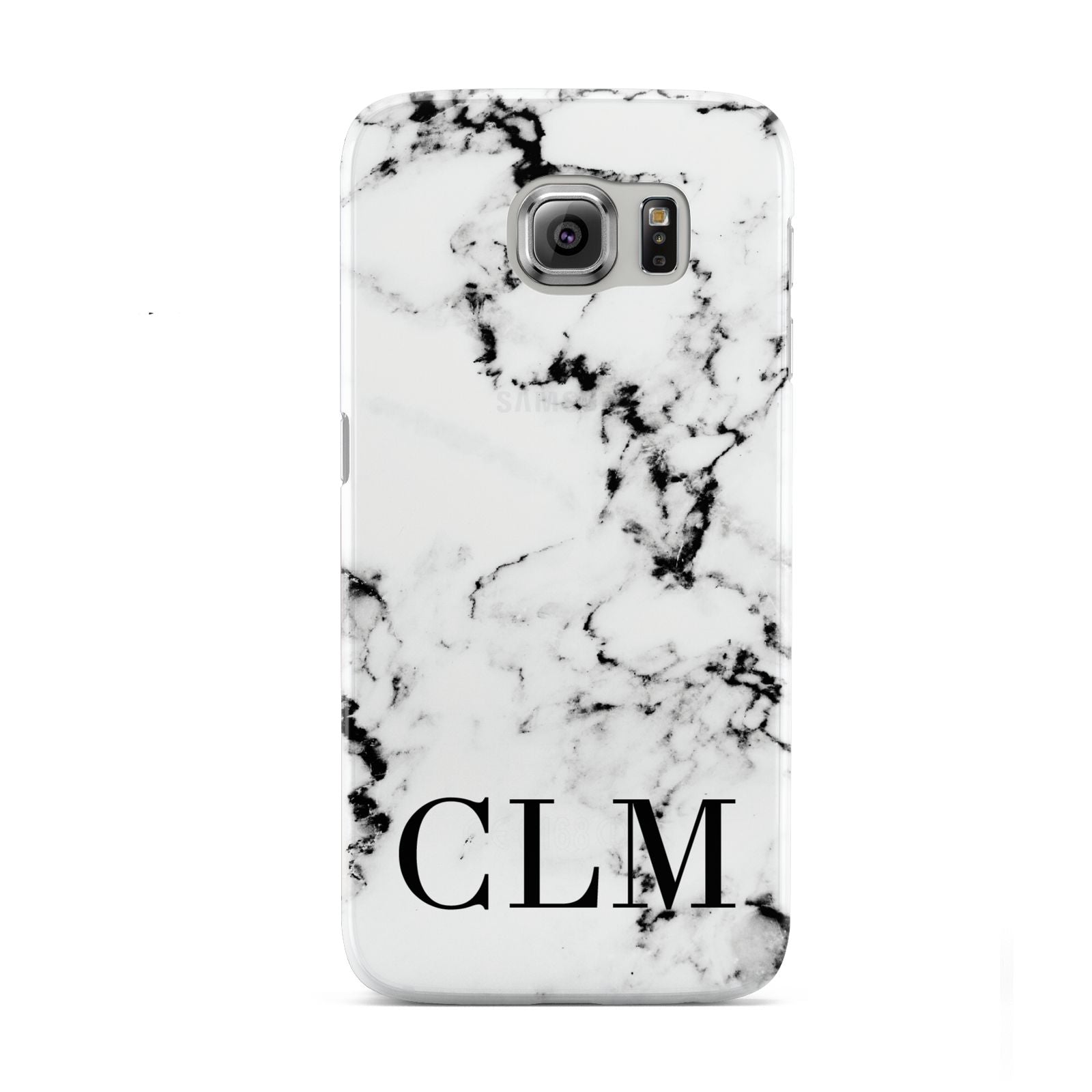 Marble Black Initials Personalised Samsung Galaxy S6 Case