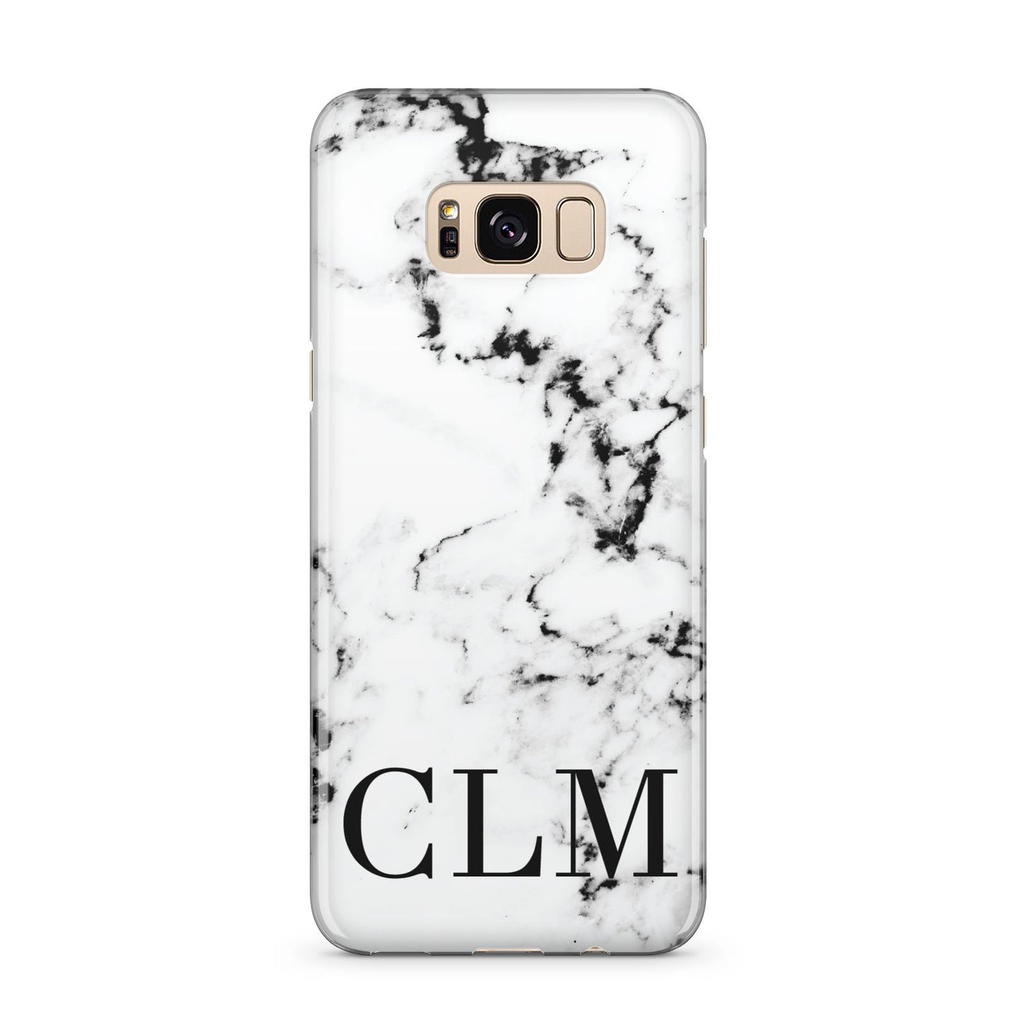Marble Black Initials Personalised Samsung Galaxy S8 Plus Case