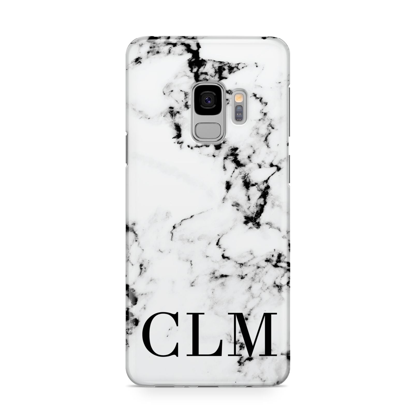 Marble Black Initials Personalised Samsung Galaxy S9 Case