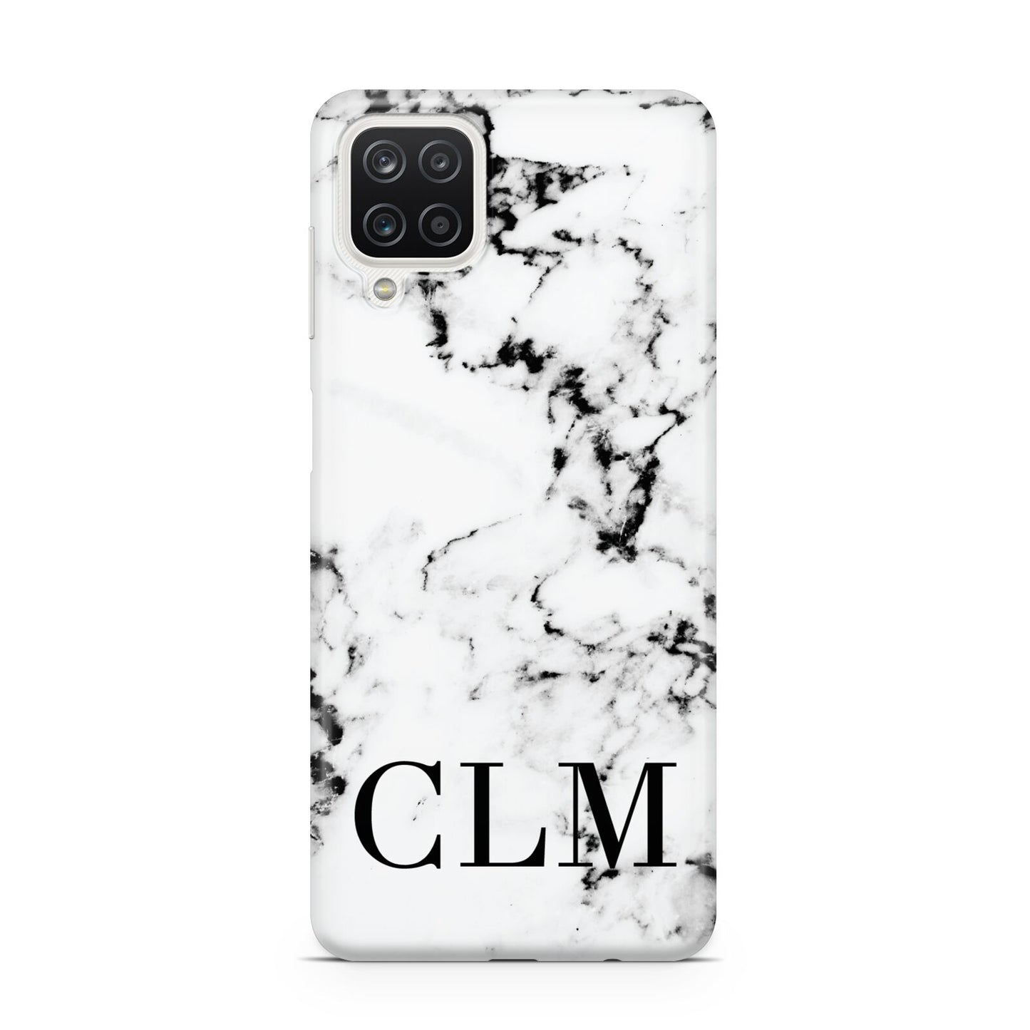 Marble Black Initials Personalised Samsung M12 Case