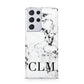 Marble Black Initials Personalised Samsung S21 Ultra Case