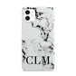 Marble Black Initials Personalised iPhone 11 3D Snap Case