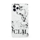 Marble Black Initials Personalised iPhone 11 Pro 3D Snap Case